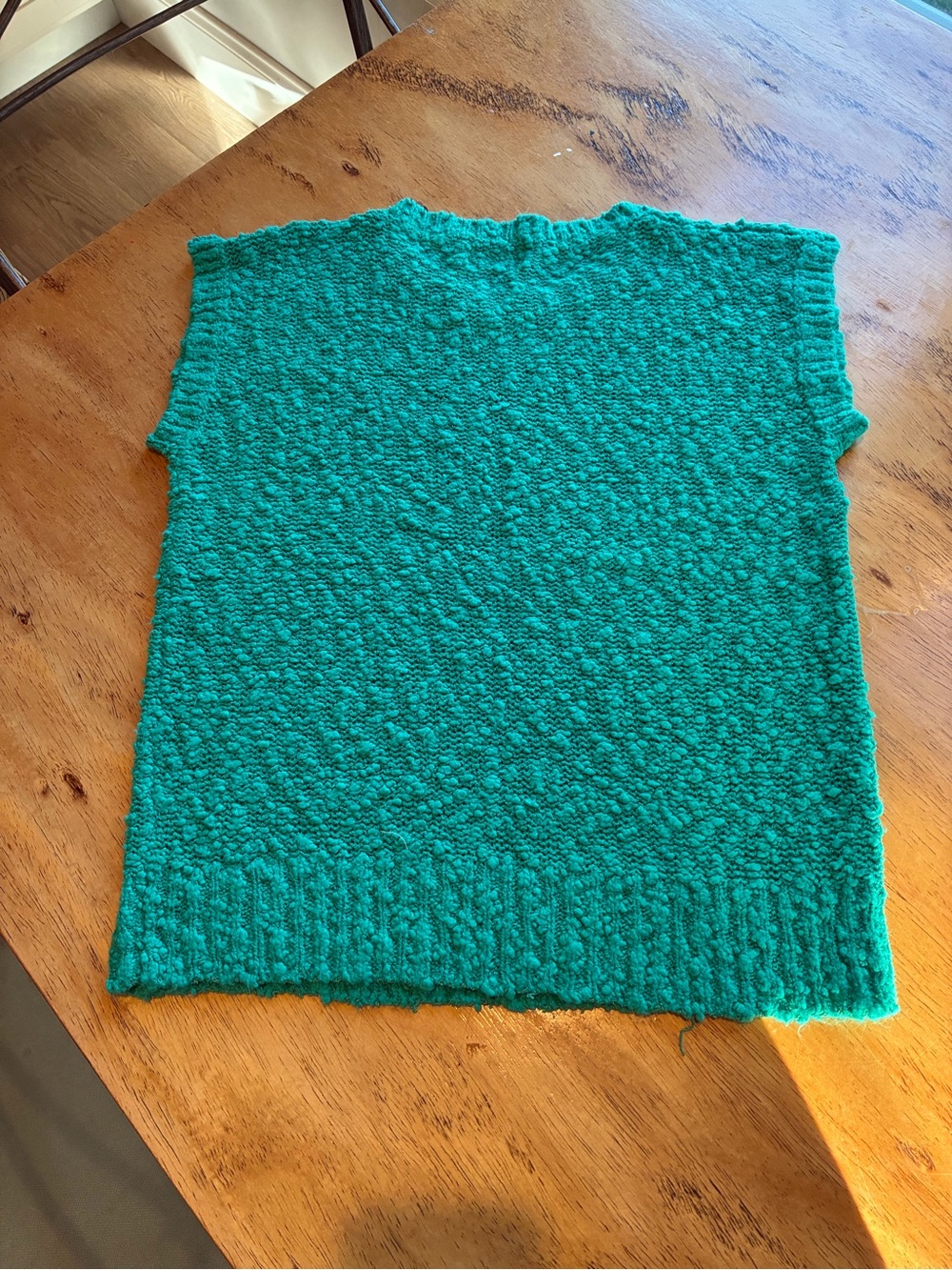 Arrow Teal Textured Knit Sleeveless Top